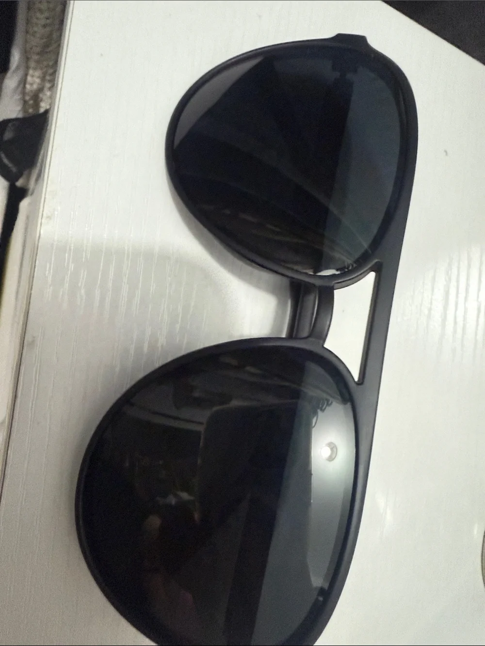 And wood aviator Black Sunglasses